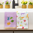 Bunny Blooms Kitchen Towels Tea Towel Set Program, Easter, 4 Asst Sets of 2, 12 SEts Total