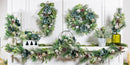 Shades of Emerald Swag Artificial with Ornaments, 25"H