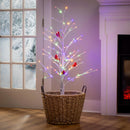 Holiday Poinsettia Tree Cardinal Birch with Cardinals Indoor/Outdoor LED Tree, 48"H