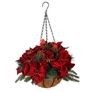 Feels Like The Holidays Hanging Décor Artificial Basket, 12"H