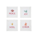 6" Cotton Holiday Icon Cocktail Napkin Set,4nc876