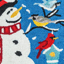 Snowman with birdhouses Indoor/Outdoor  Hooked  Rug 24"x42"