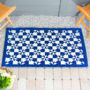 Reversible Weather-Resistant Rug 3'x5' Navy and White Stars