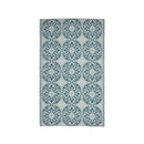 Reversible Weather-Resistant Rug 3'x5', Light and Dark Blue Pattern
