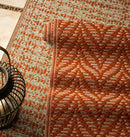 Reversible Weather-Resistant 3x5 Rug, Terracotta Stacked Leaves