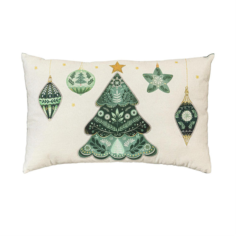 Shades of Green Throw Pillow Lumbar Pillow, 16"L x 10.5"H