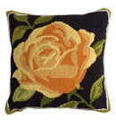 Indoor/Outdoor Hooked  Pillow, Rose 18"x18",4p4938