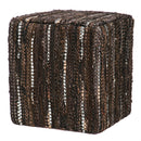 Brown Leather Pouf