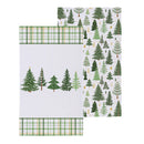 Shades of Green Kitchen Towel Quick Dry Waffle Weave Double-Sided, Forest Trees, 30"L x 18"W