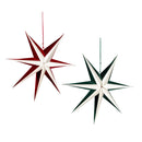 LED Foldable Paper Star with Velvet, 2 Asst: Red/Green