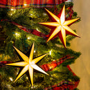 LED Small Foldable Paper Star with Velvet, 2 Asst: Red/Green