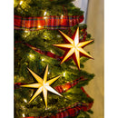 LED Small Foldable Paper Star with Velvet, 2 Asst: Red/Green