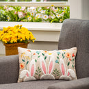 Floral Bunny Lumbar Pillow, 16"L x 10"H