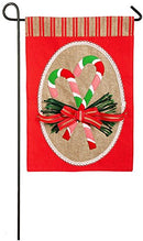 Candy Cane Garden  Burlap Flag