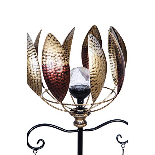 59.5"H Wind Spinner, Copper Leaves