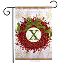 Flag, Gar, Holiday Monogram Wreath X