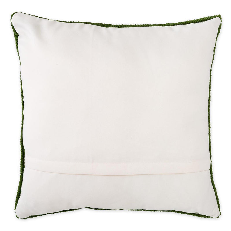 Indoor/Outdoor Pink Tulips Hooked Polypropylene Throw Pillow 18"x18"