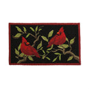 Indoor/Outdoor Hooked Rug, Polypropylene, Cardinals on Branch, 24"x42"