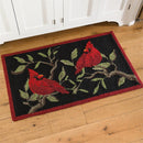 Indoor/Outdoor Hooked Rug, Polypropylene, Cardinals on Branch, 24"x42"