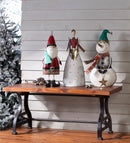 Evergreen Statuary,Indoor/Outdoor Vintage Holiday Santa Metal Christmas Statue,4.5x7.75x21 Inches