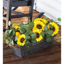 Faux Sunflower, Lemon and Eucalyptus Floral Arrangement in Planter