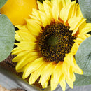 Faux Sunflower, Lemon and Eucalyptus Floral Arrangement in Planter