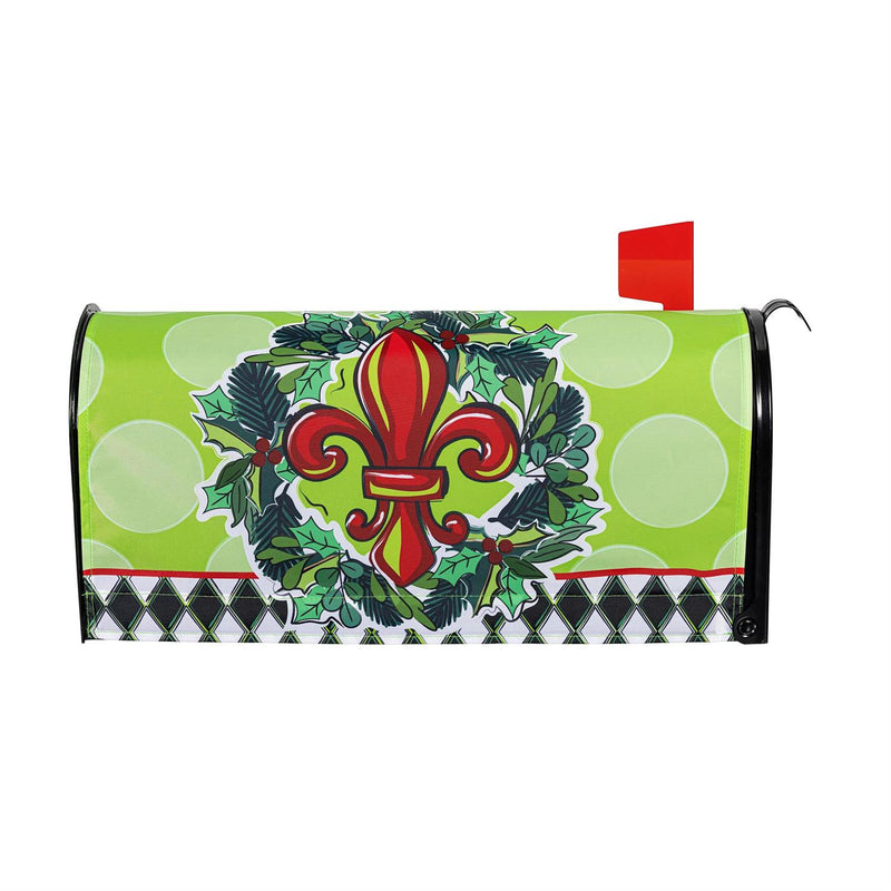 Holiday Fleur De Lis Mailbox Cover