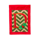 Garden Burlap Holly Monogram D Flag