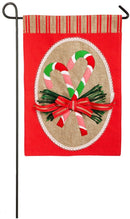 Candy Cane Garden  Burlap Flag