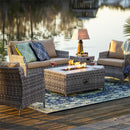 5Pcs Alum Wicker  Conversation Set with Cushions