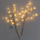 Indoor/Outdoor Gold Metallic Branches with Warm white Lights, Set of 2
