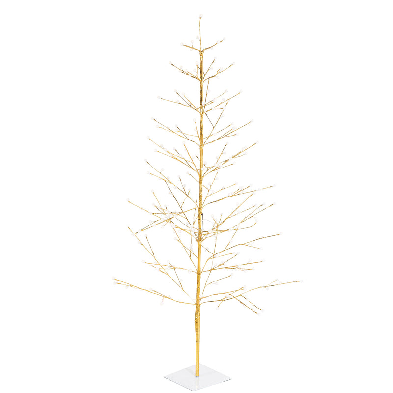 Shades of Green Tree LED Indoor/Outdoor Gold Metallic with 240 Warm White Lights, 6'H