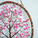 Cherry Blossom Tree Beaded Round Wall Décor