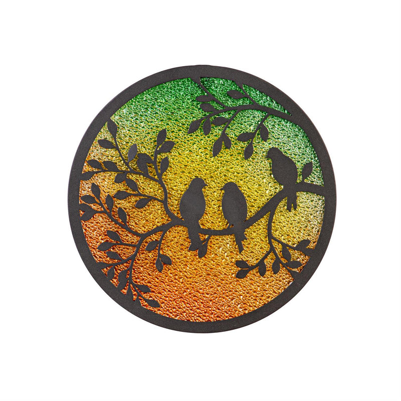 What She Shed Outdoor Wall D√©cor, Alternative Wall, Round Perched Birds, 12"