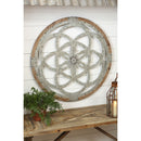 Galvanized Metal and Wood Medallion Wall Decor,6awd615