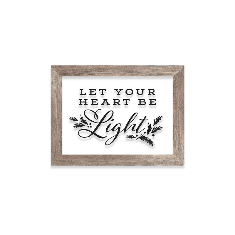 Wood Framed D√©cor, Set of 3 "Happy Holidays" "Let Your Heart Be Light" "Tis the Season"