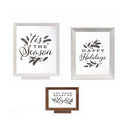 Wood Framed D√©cor, Set of 3 "Happy Holidays" "Let Your Heart Be Light" "Tis the Season"