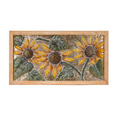 Metal Embossed Sunflower Wood Framed Wall D√©cor