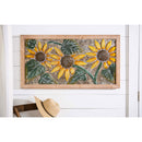 Metal Embossed Sunflower Wood Framed Wall D√©cor