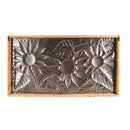 Metal Embossed Sunflower Wood Framed Wall D√©cor