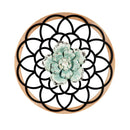 24" Geometric and Floral Metal and Wood Wall Décor