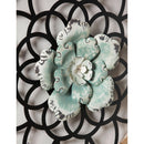 24" Geometric and Floral Metal and Wood Wall Décor