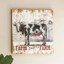 24" x 24" Wood and Metal Cow Wall Art