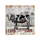 24" x 24" Wood and Metal Cow Wall Art