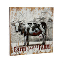 24" x 24" Wood and Metal Cow Wall Art
