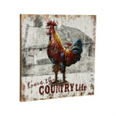 24" x 24" Wood and Metal Rooster Wall Art