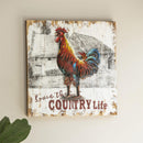 24" x 24" Wood and Metal Rooster Wall Art