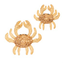 17"L x 17"H Metal and Natural Fiber Wall Décor, Crabs, Set of 2