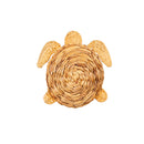 17"L x 17"H Metal and Natural Fiber Wall Decor, Turtles, Set of 2,6awd901