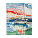 24" H x 18" L Textured Canvas, Watercolor Sailboat